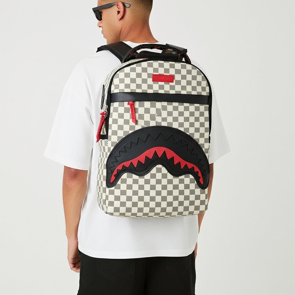 SHARK BEIGE MOUTH RED